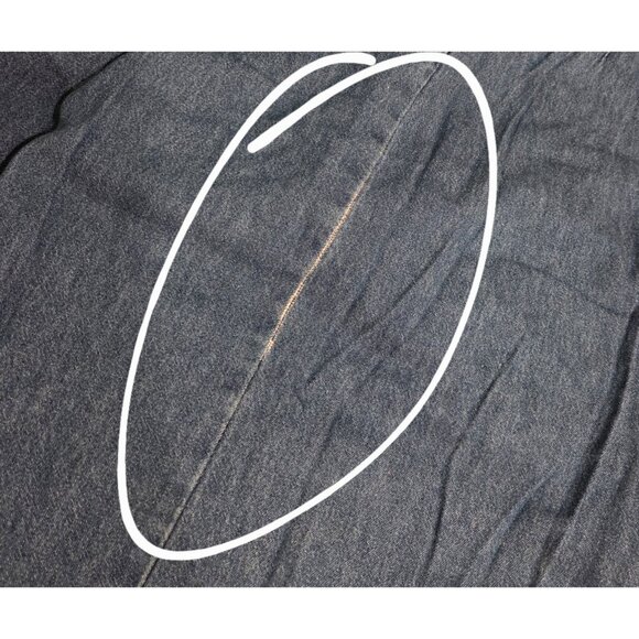 Vtg. Bobbie Brooks Dress Cottage Maxi Sz M Embroidered Floral Denim Modest Tie - Picture 14 of 16